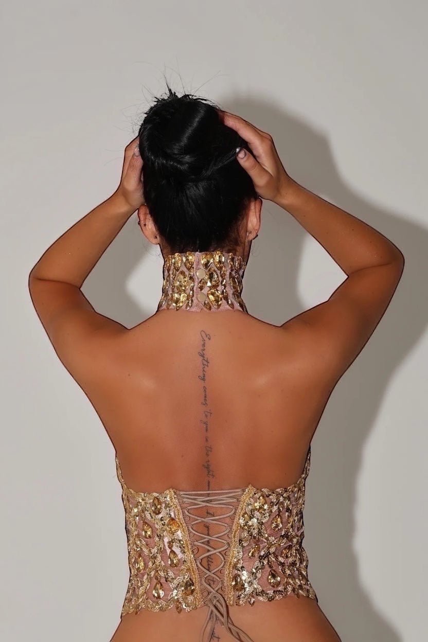CELESTE DIAMOND HIGH NECK - GOLD - GLAMORZ