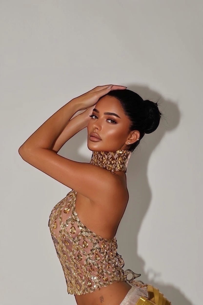 CELESTE DIAMOND HIGH NECK - GOLD - GLAMORZ
