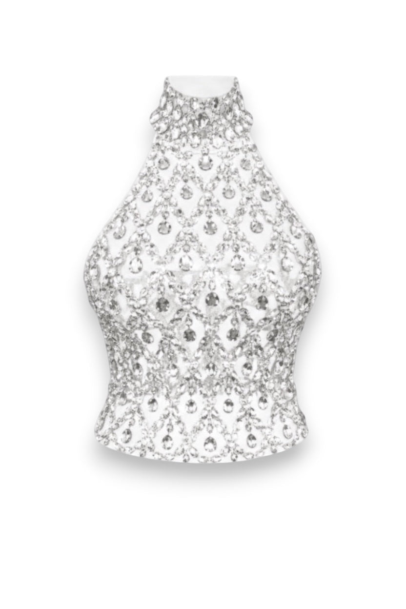 CELESTE DIAMOND HIGH NECK - SILVER - GLAMORZ