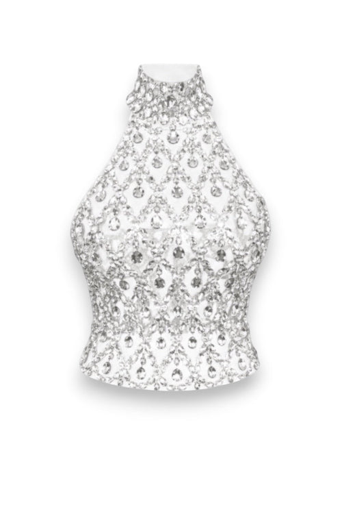 CELESTE DIAMOND HIGH NECK - SILVER - GLAMORZ