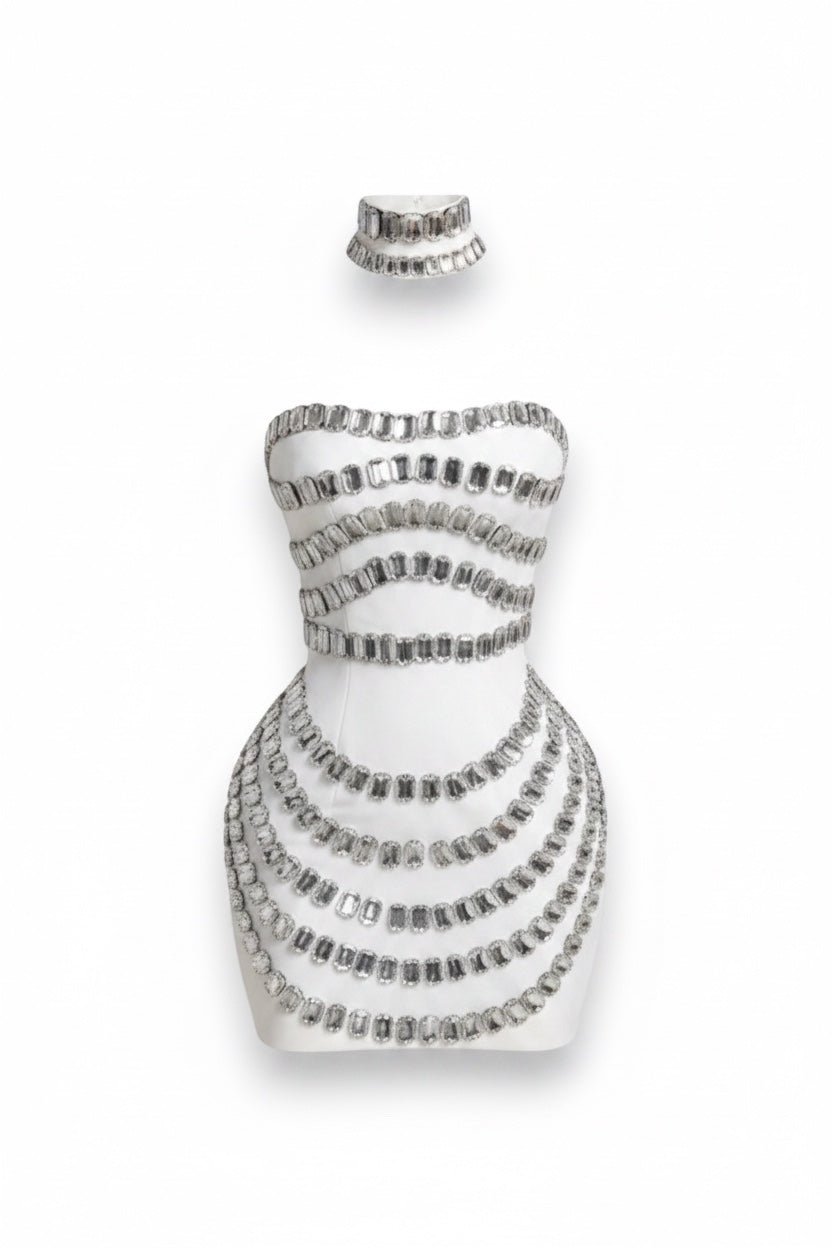 CINDY MINI DRESS - WHITE - GLAMORZ