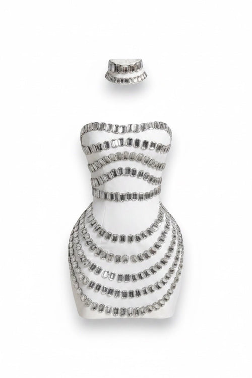 CINDY MINI DRESS - WHITE - GLAMORZ