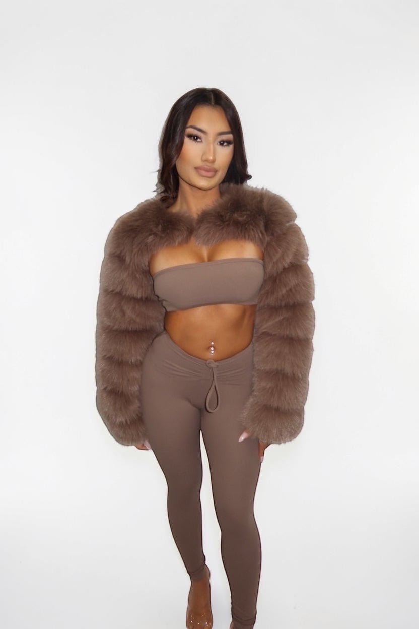 FUR SLEEVES - BROWN - GLAMORZ
