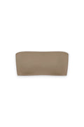 GLAMORZ brown sleeveless tube top with a minimalist strapless design