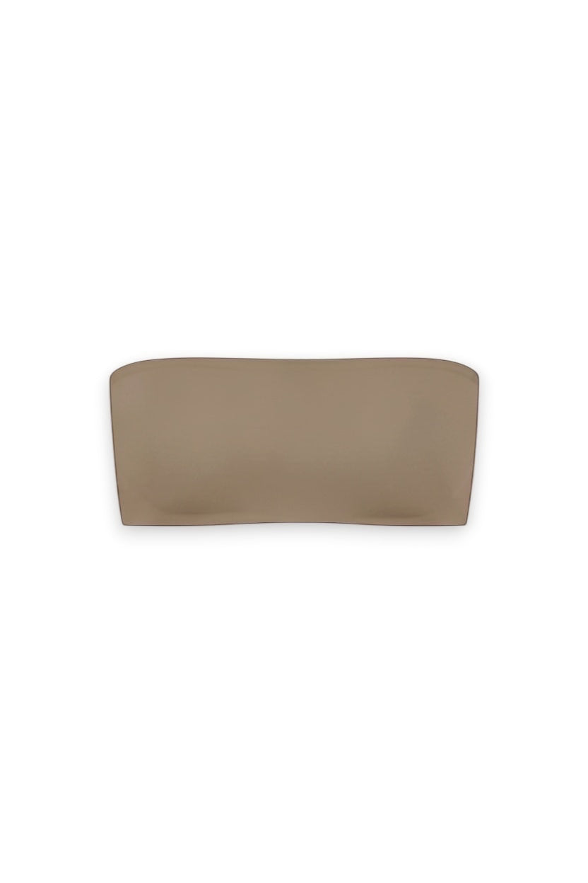 GLAMORZ brown sleeveless tube top with a minimalist strapless design