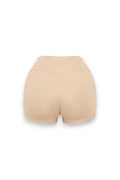 GLAMORZ Serenity Slim Shorts in butternut color. Seamless design with a V-shaped seam at the back.