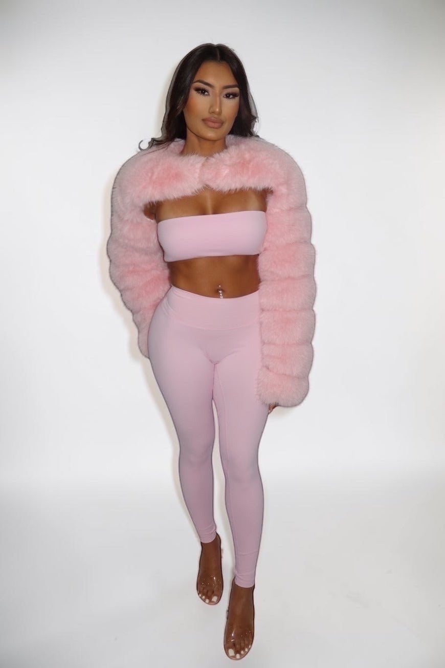 LUX FUR SLEEVES - BABY PINK - GLAMORZ