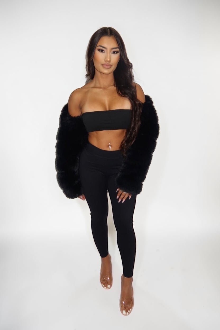 LUX FUR SLEEVES - BLACK - GLAMORZ
