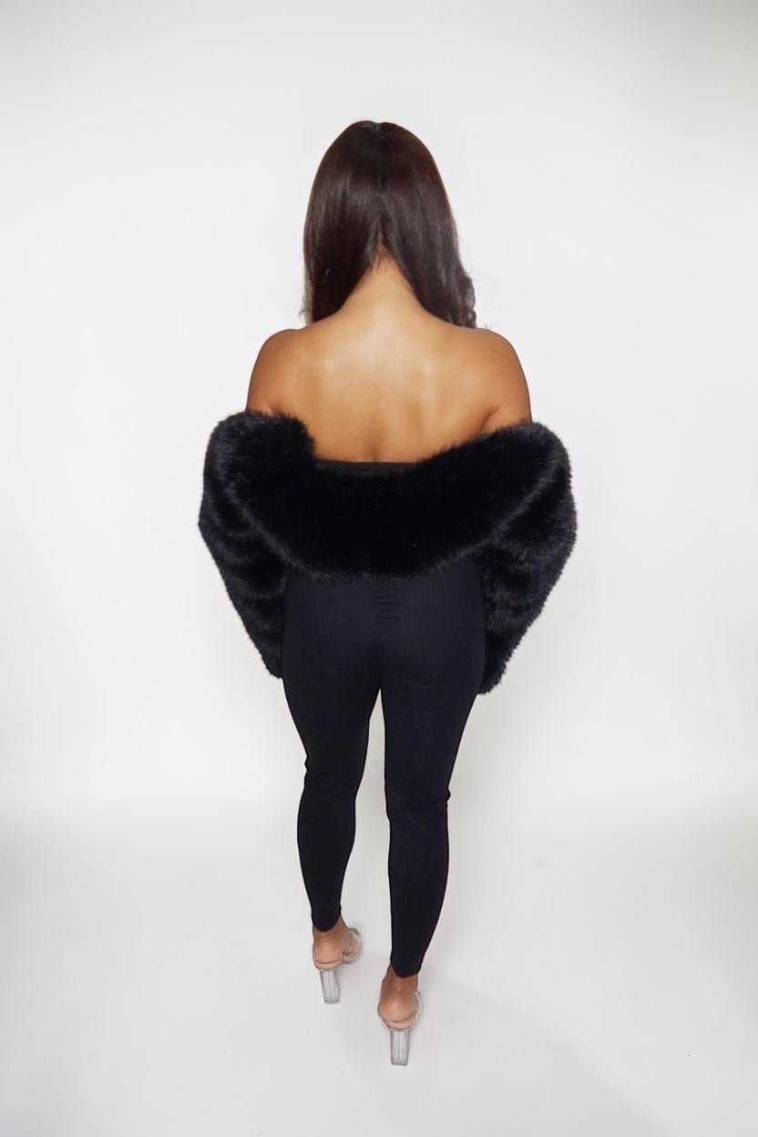 LUX FUR SLEEVES - BLACK - GLAMORZ