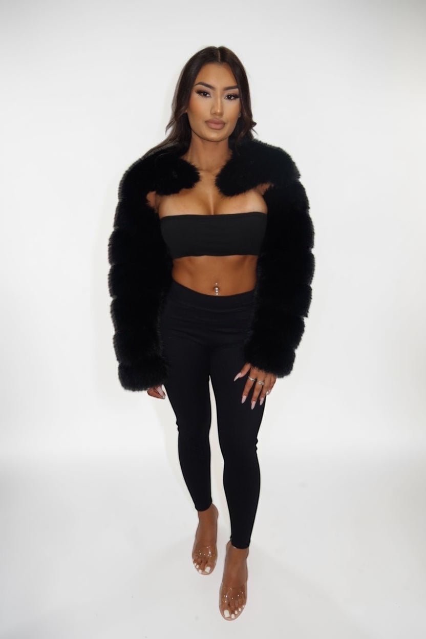 LUX FUR SLEEVES - BLACK - GLAMORZ