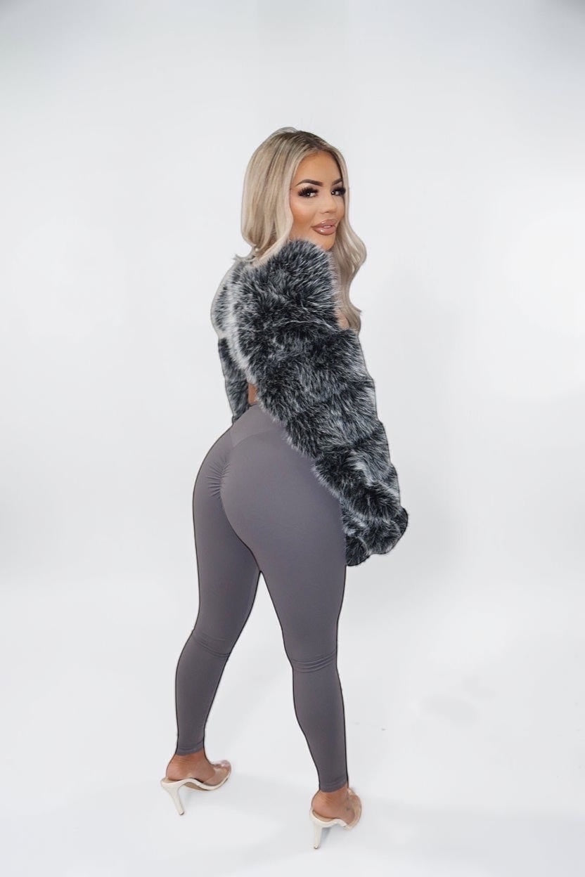 LUX FUR SLEEVES - GREY - GLAMORZ