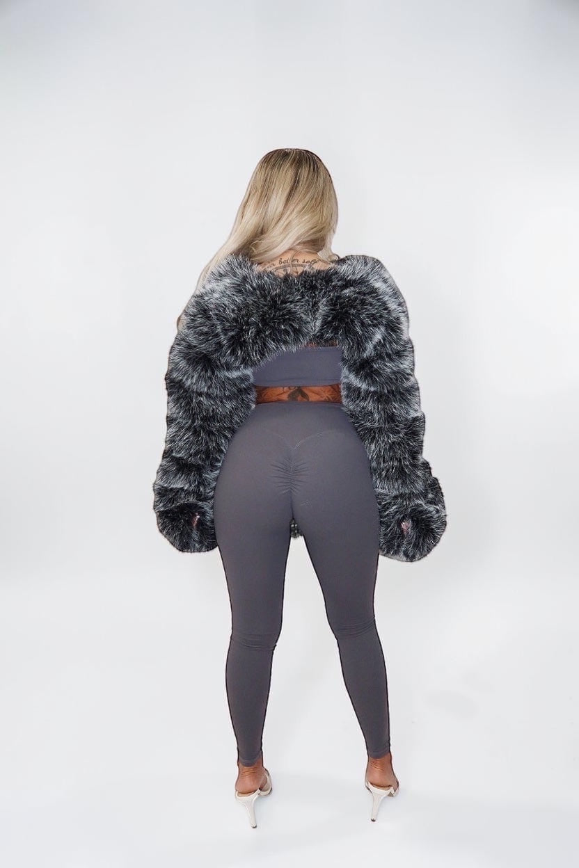 LUX FUR SLEEVES - GREY - GLAMORZ