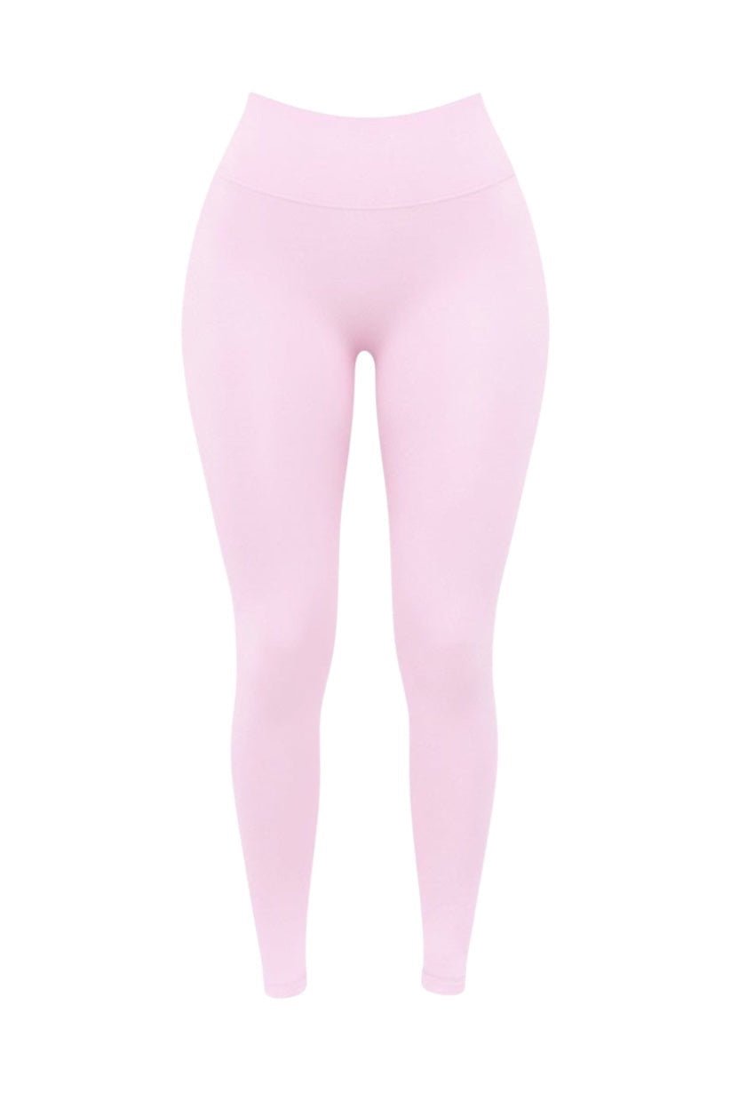 SEAMLESS SCRUNCH LEGGINGS - BABY PINK - GLAMORZ