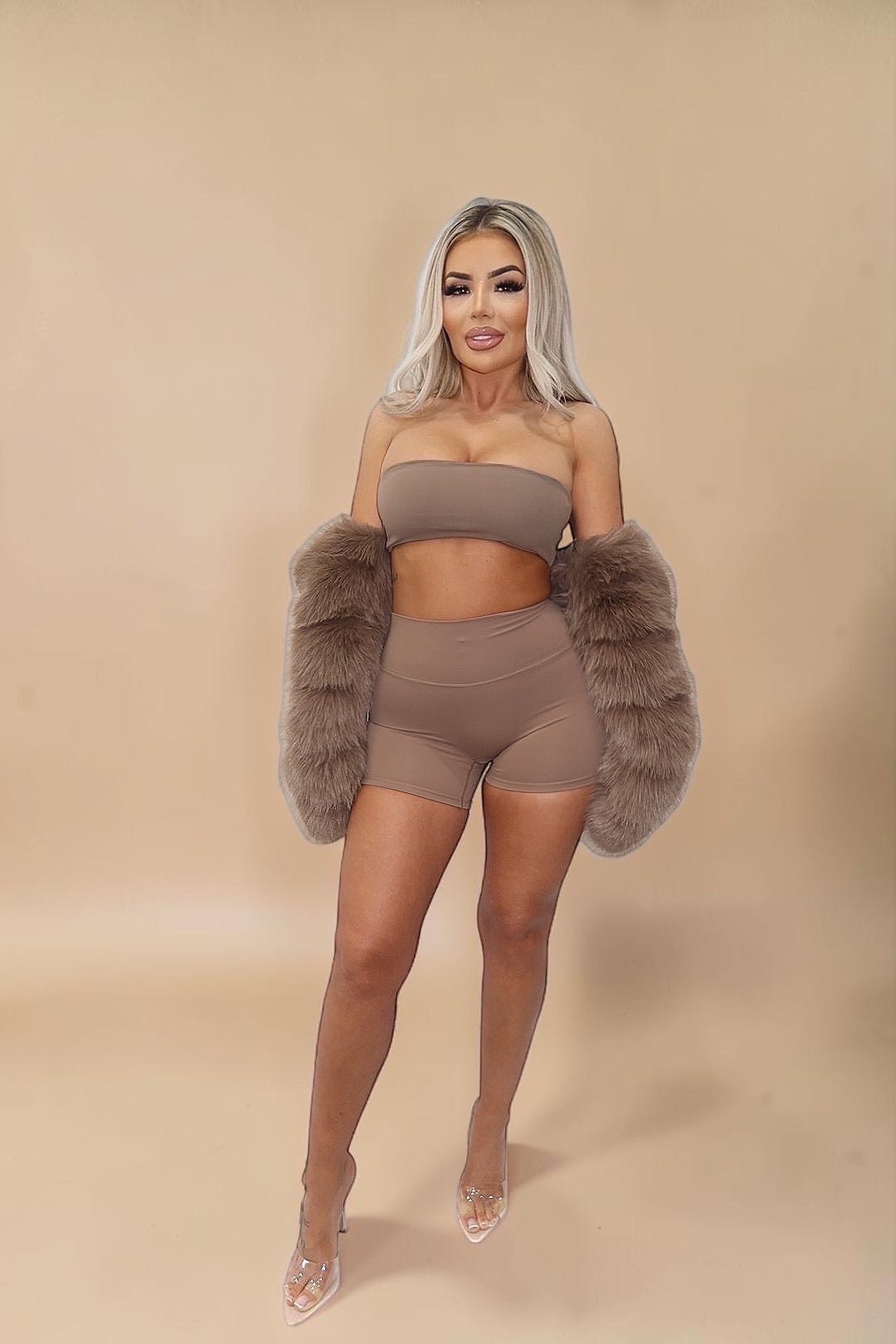 SMOOTH SCULPT SHORTS - BROWN - GLAMORZ
