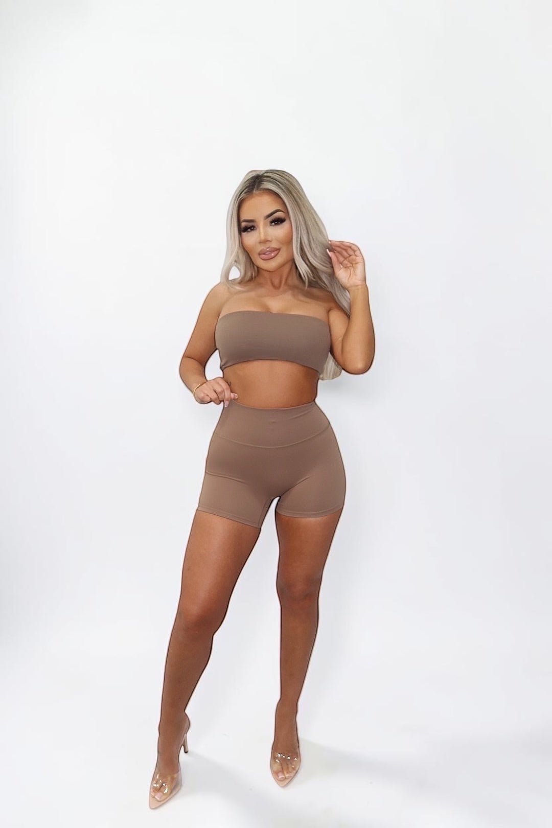 SMOOTH SCULPT SHORTS - BROWN - GLAMORZ